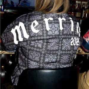 Lexbreezy Merries Quilt Black Jersey Top, Size Small, BNWT